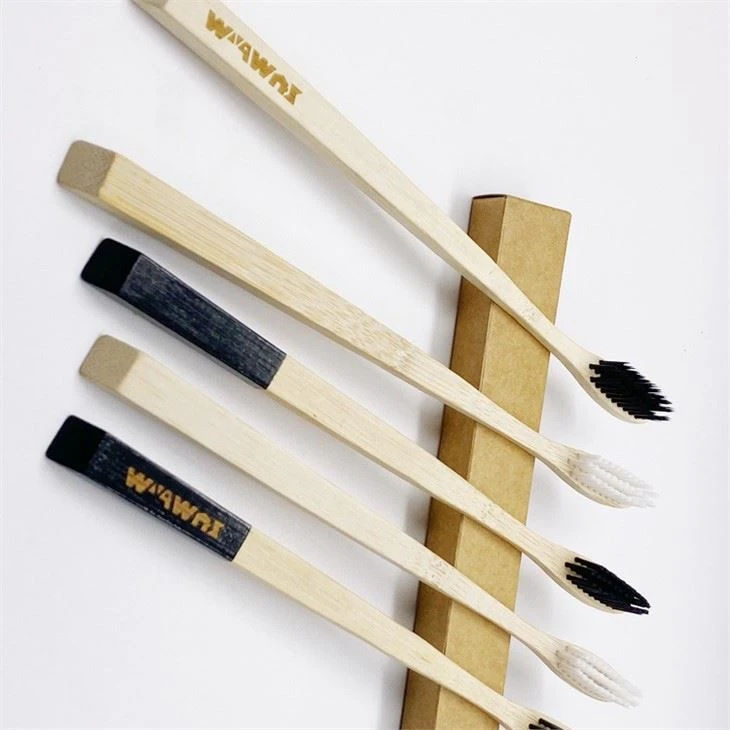 eco organic high quality nylon 4 bristles bamboo toothbrush