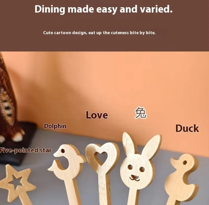 animal shape bamboo spoon animal shape bamboo spoon