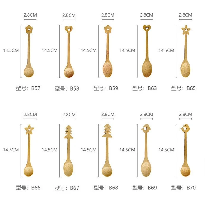 various of bamboo spoon shapes various of bamboo spoon shapes